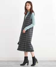 FKFAV43110 MK MICHEL KLEIN(MK ミッシェルクラン) モックネックワイドリブニット/洗える ミント