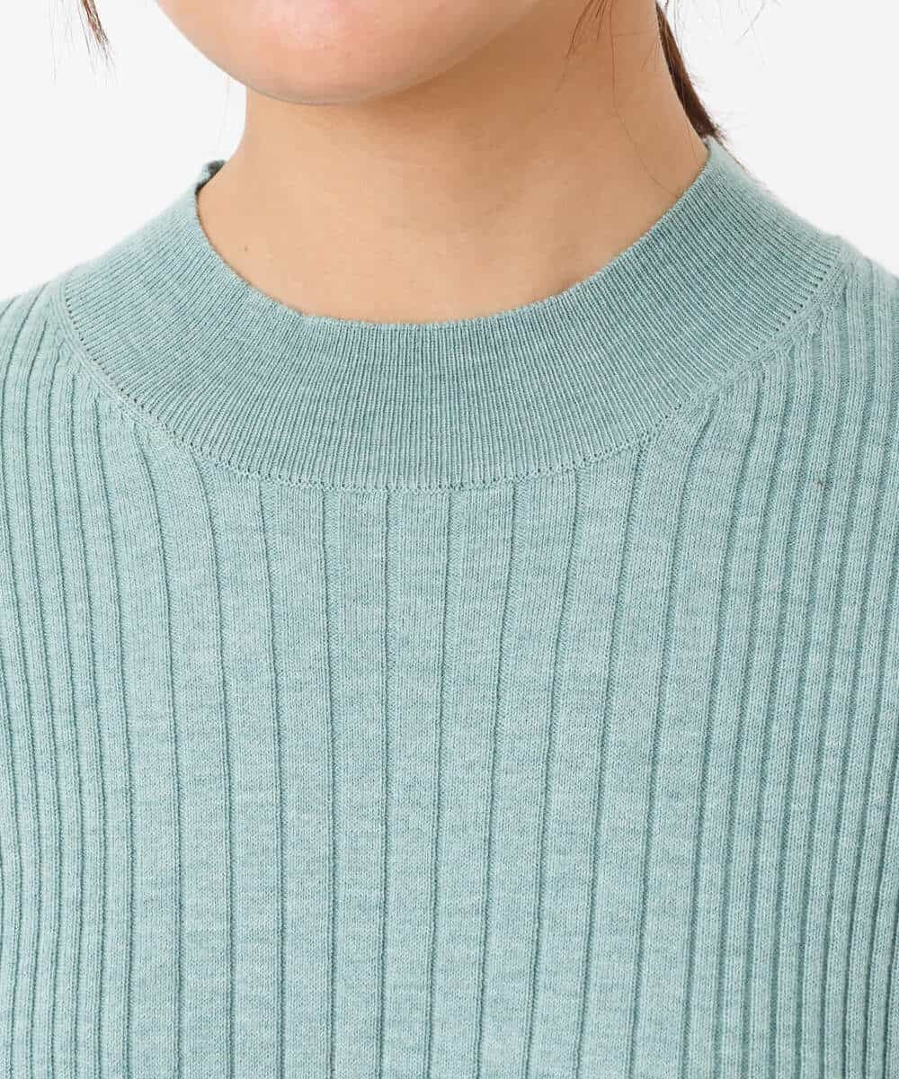 FKFAV43110 MK MICHEL KLEIN(MK ミッシェルクラン) モックネックワイドリブニット/洗える ミント