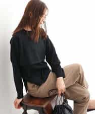 FKFAV45140 MK MICHEL KLEIN(MK ミッシェルクラン) ショートニット×ベスト レイヤードツインセット/洗える グリーン