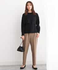 FKFAV45140 MK MICHEL KLEIN(MK ミッシェルクラン) ショートニット×ベスト レイヤードツインセット/洗える グリーン