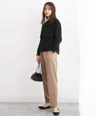 FKFAV45140 MK MICHEL KLEIN(MK ミッシェルクラン) ショートニット×ベスト レイヤードツインセット/洗える グリーン
