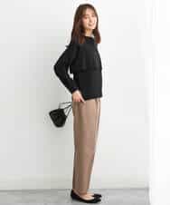 FKFAV45140 MK MICHEL KLEIN(MK ミッシェルクラン) ショートニット×ベスト レイヤードツインセット/洗える グリーン