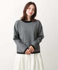 FKFAV47150 MK MICHEL KLEIN(MK ミッシェルクラン) 千鳥ジャガードニット/洗える グレー