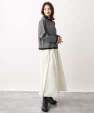 FKFAV47150 MK MICHEL KLEIN(MK ミッシェルクラン) 千鳥ジャガードニット/洗える グレー