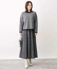 FKFAV47150 MK MICHEL KLEIN(MK ミッシェルクラン) 千鳥ジャガードニット/洗える グレー