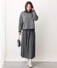 FKFAV47150 MK MICHEL KLEIN(MK ミッシェルクラン) 千鳥ジャガードニット/洗える グレー