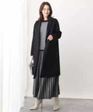 FKFAV47150 MK MICHEL KLEIN(MK ミッシェルクラン) 千鳥ジャガードニット/洗える グレー