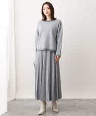 FKFAV47150 MK MICHEL KLEIN(MK ミッシェルクラン) 千鳥ジャガードニット/洗える グレー
