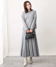 FKFAV47150 MK MICHEL KLEIN(MK ミッシェルクラン) 千鳥ジャガードニット/洗える グレー