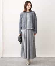 FKFAV47150 MK MICHEL KLEIN(MK ミッシェルクラン) 千鳥ジャガードニット/洗える グレー