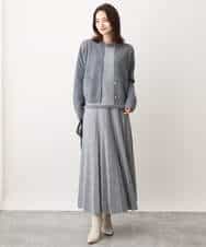 FKFAV47150 MK MICHEL KLEIN(MK ミッシェルクラン) 千鳥ジャガードニット/洗える グレー
