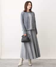 FKFAV47150 MK MICHEL KLEIN(MK ミッシェルクラン) 千鳥ジャガードニット/洗える グレー