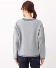 FKFAV47150 MK MICHEL KLEIN(MK ミッシェルクラン) 千鳥ジャガードニット/洗える グレー