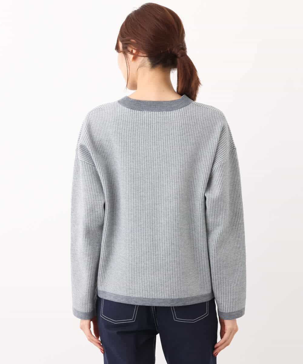 FKFAV47150 MK MICHEL KLEIN(MK ミッシェルクラン) 千鳥ジャガードニット/洗える グレー