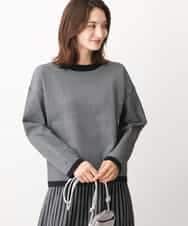 FKFAV47150 MK MICHEL KLEIN(MK ミッシェルクラン) 千鳥ジャガードニット/洗える ブラック