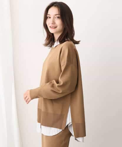 FKFAV48130  スポンディッシュクルーネックニット/洗える