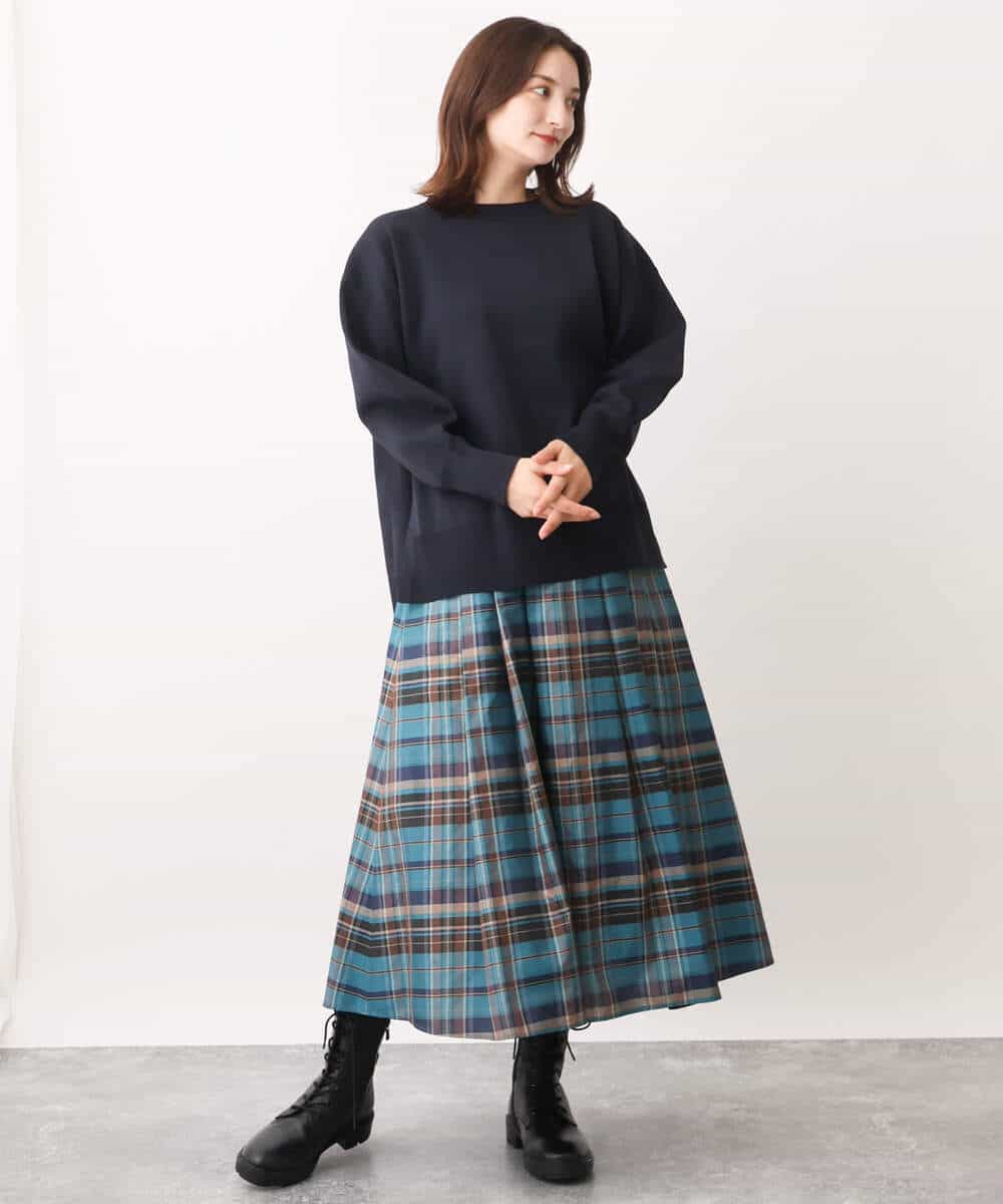 FKFAV48130 MK MICHEL KLEIN(MK ミッシェルクラン) スポンディッシュクルーネックニット/洗える キャメル