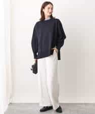 FKFAV48130 MK MICHEL KLEIN(MK ミッシェルクラン) スポンディッシュクルーネックニット/洗える キャメル