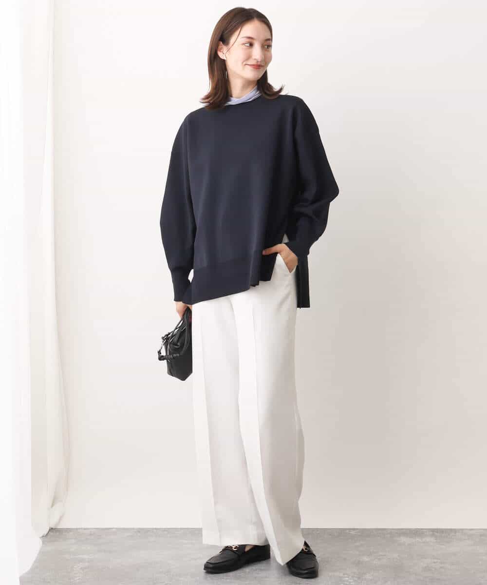 FKFAV48130 MK MICHEL KLEIN(MK ミッシェルクラン) スポンディッシュクルーネックニット/洗える キャメル
