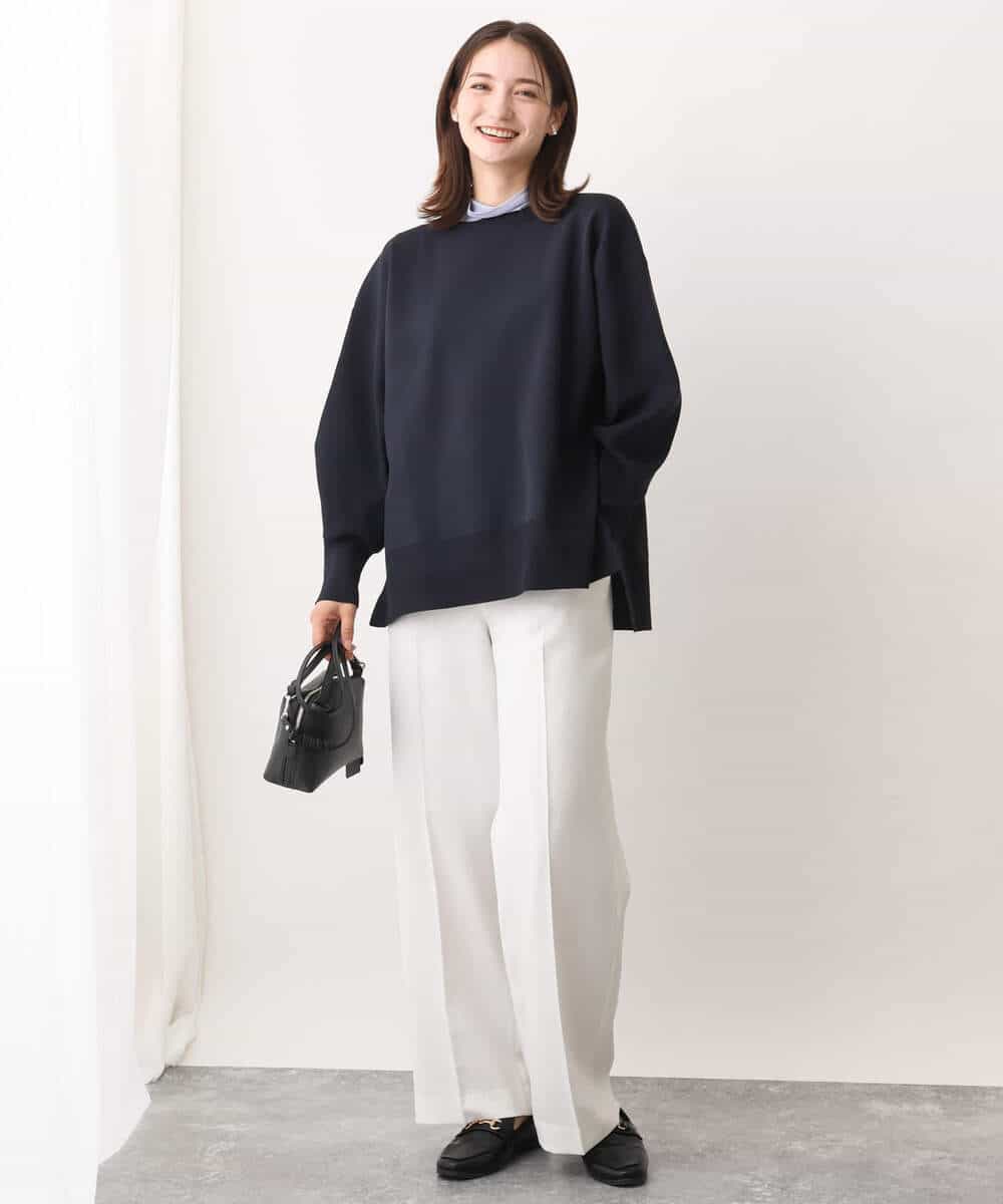 FKFAV48130 MK MICHEL KLEIN(MK ミッシェルクラン) スポンディッシュクルーネックニット/洗える キャメル