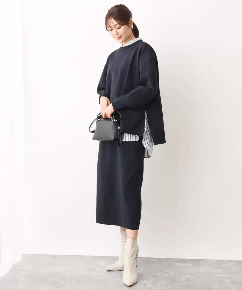 FKFAV48130 MK MICHEL KLEIN(MK ミッシェルクラン) スポンディッシュクルーネックニット/洗える キャメル