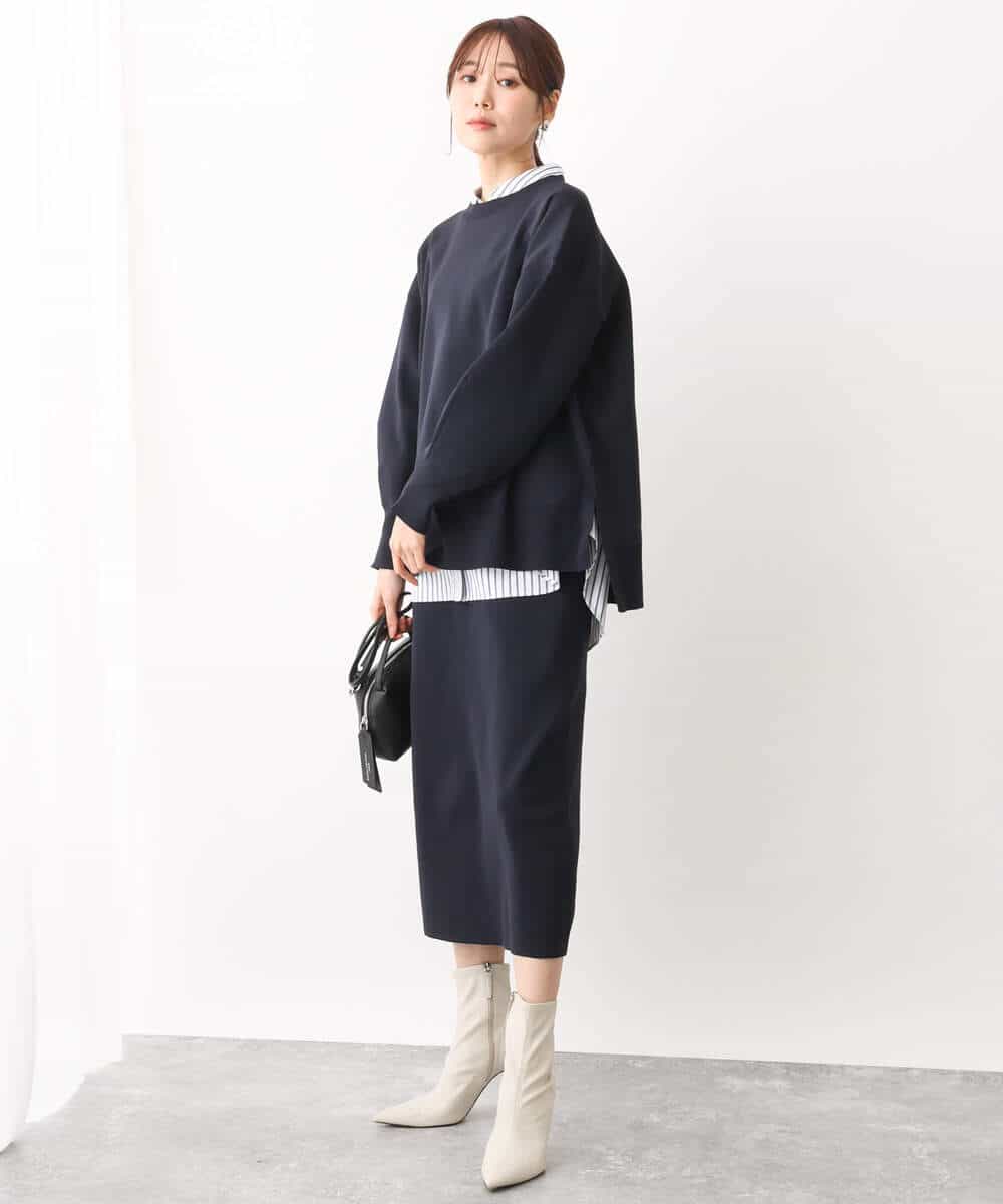 FKFAV48130 MK MICHEL KLEIN(MK ミッシェルクラン) スポンディッシュクルーネックニット/洗える キャメル