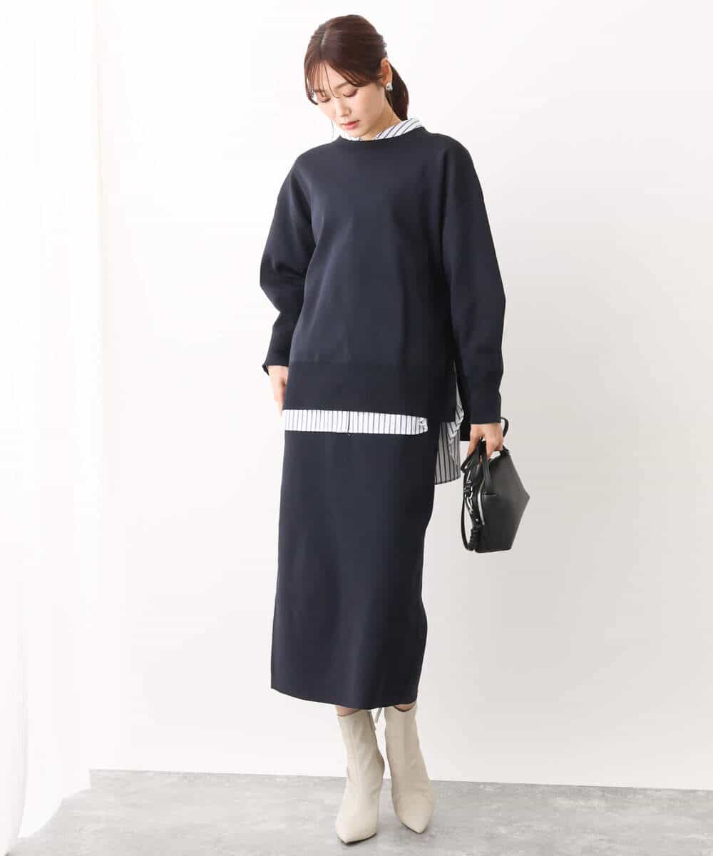 FKFAV48130 MK MICHEL KLEIN(MK ミッシェルクラン) スポンディッシュクルーネックニット/洗える キャメル