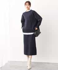 FKFAV48130 MK MICHEL KLEIN(MK ミッシェルクラン) スポンディッシュクルーネックニット/洗える キャメル