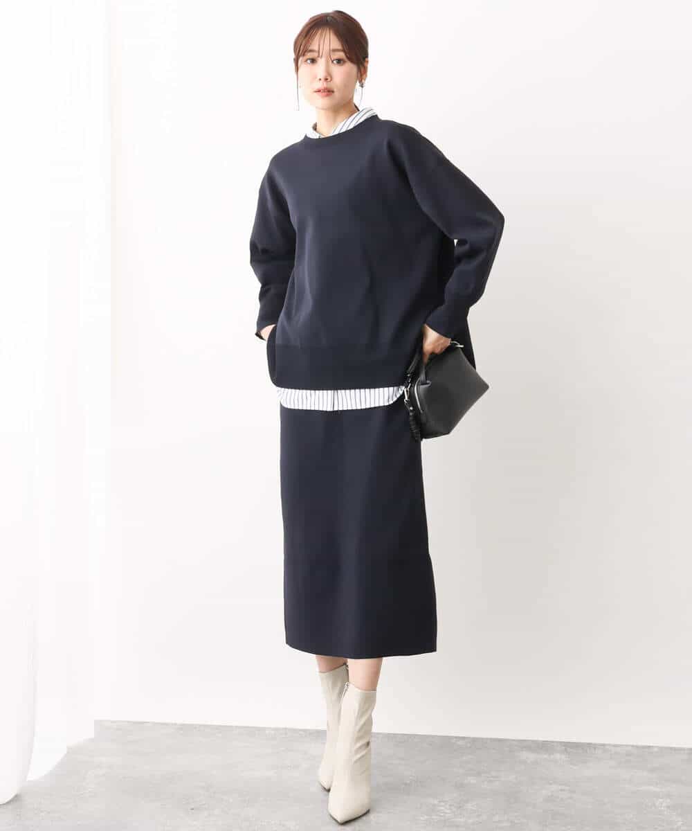 FKFAV48130 MK MICHEL KLEIN(MK ミッシェルクラン) スポンディッシュクルーネックニット/洗える キャメル