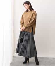 FKFAV48130 MK MICHEL KLEIN(MK ミッシェルクラン) スポンディッシュクルーネックニット/洗える キャメル