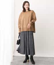 FKFAV48130 MK MICHEL KLEIN(MK ミッシェルクラン) スポンディッシュクルーネックニット/洗える キャメル