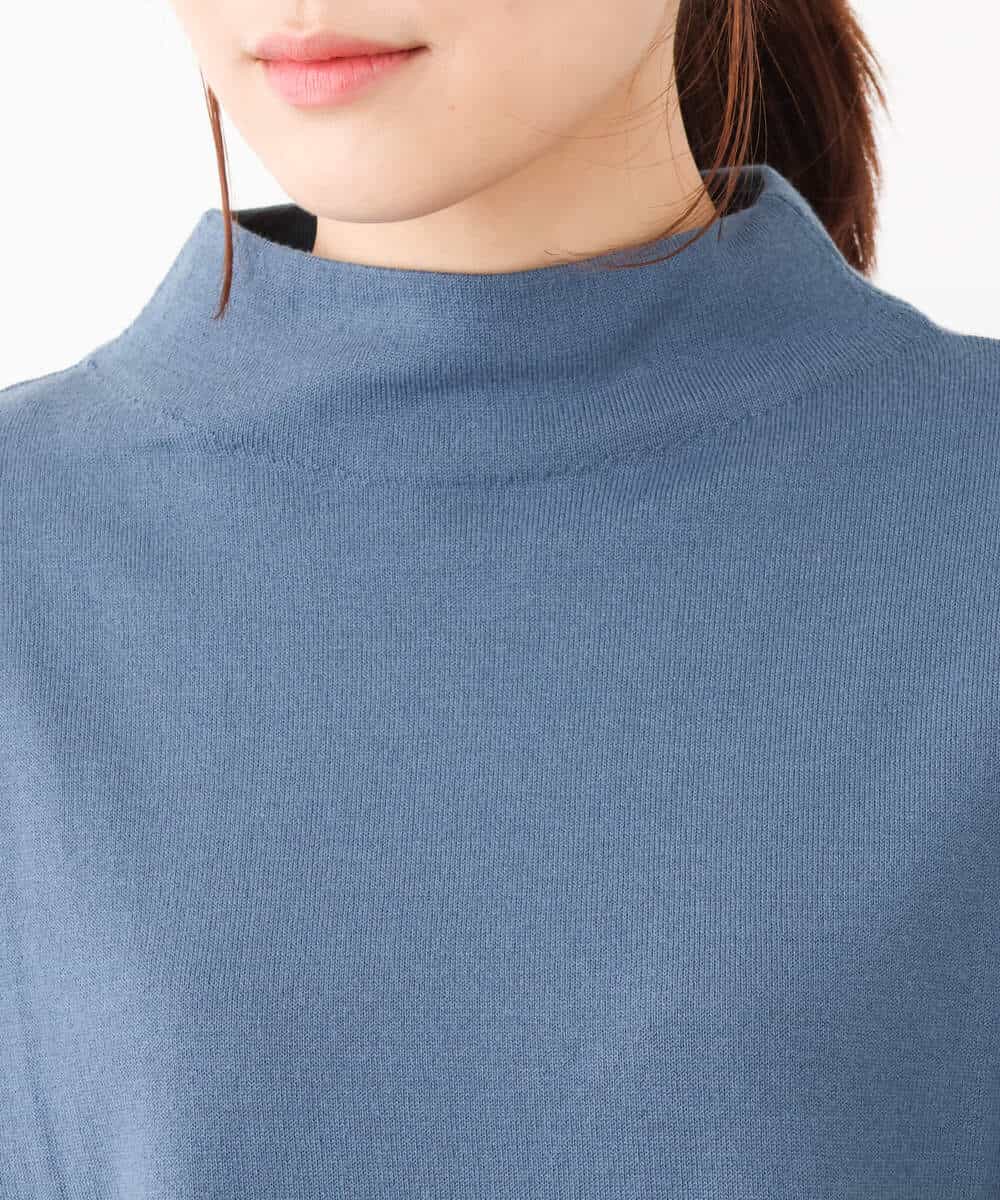 FKFAV49170 MK MICHEL KLEIN(MK ミッシェルクラン) ボトルネックニットベスト×ボリュームスリーブニット アンサンブル/洗える ブルー