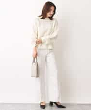 FKFAV50150 MK MICHEL KLEIN(MK ミッシェルクラン) ループヤーンボトルネックニット/洗える ミントブルー