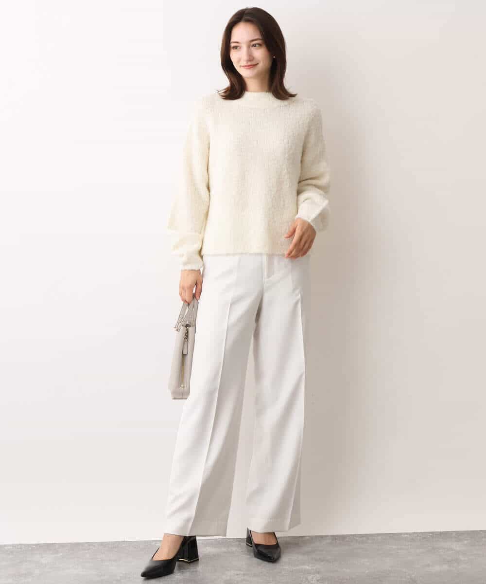 FKFAV50150 MK MICHEL KLEIN(MK ミッシェルクラン) ループヤーンボトルネックニット/洗える ミントブルー