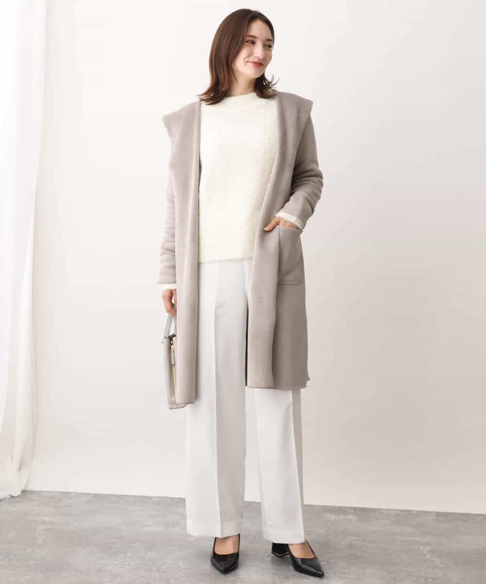FKFAV50150 MK MICHEL KLEIN(MK ミッシェルクラン) ループヤーンボトルネックニット/洗える ミントブルー