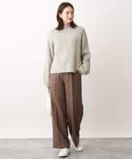 FKFAV50150 MK MICHEL KLEIN(MK ミッシェルクラン) ループヤーンボトルネックニット/洗える ミントブルー