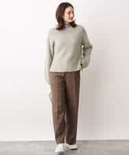 FKFAV50150 MK MICHEL KLEIN(MK ミッシェルクラン) ループヤーンボトルネックニット/洗える ミントブルー