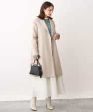 FKFAV50150 MK MICHEL KLEIN(MK ミッシェルクラン) ループヤーンボトルネックニット/洗える ミントブルー