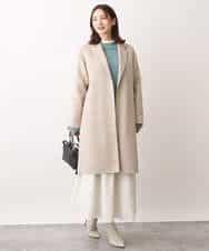 FKFAV50150 MK MICHEL KLEIN(MK ミッシェルクラン) ループヤーンボトルネックニット/洗える ミントブルー