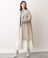 FKFAV50150 MK MICHEL KLEIN(MK ミッシェルクラン) ループヤーンボトルネックニット/洗える ミントブルー