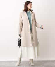 FKFAV50150 MK MICHEL KLEIN(MK ミッシェルクラン) ループヤーンボトルネックニット/洗える ミントブルー