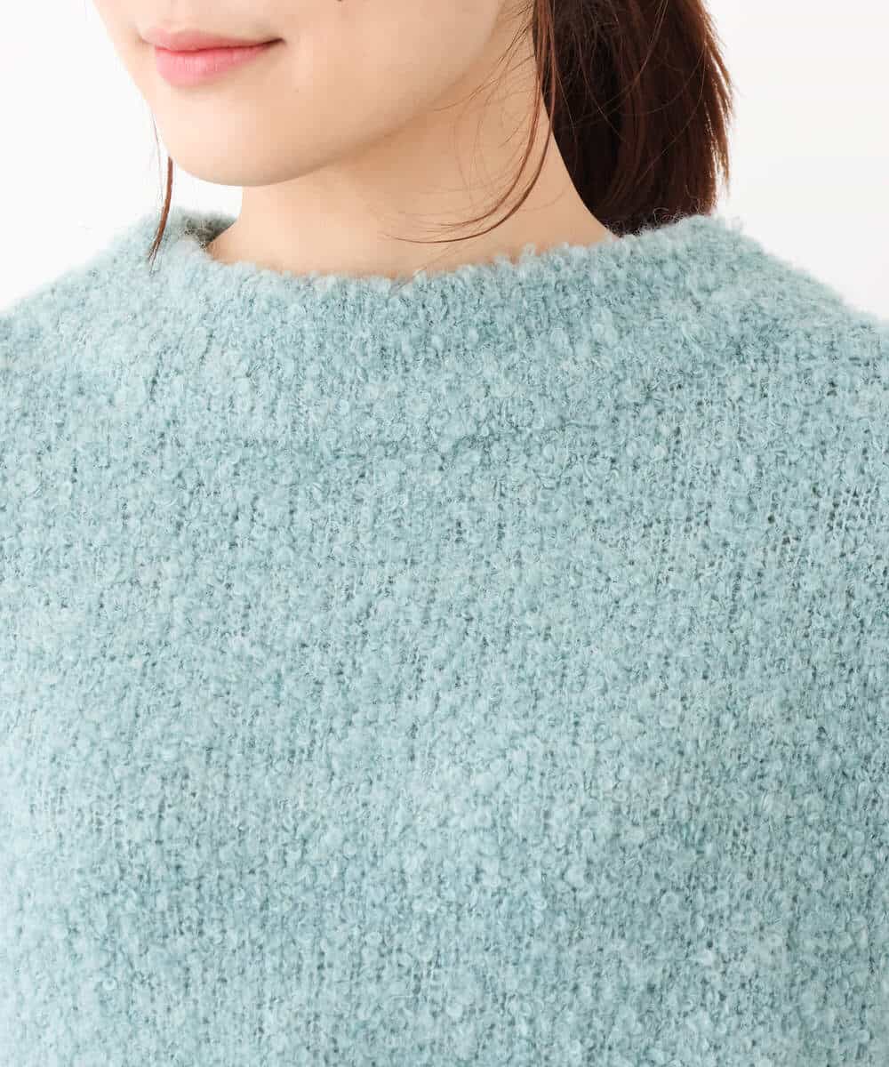 FKFAV50150 MK MICHEL KLEIN(MK ミッシェルクラン) ループヤーンボトルネックニット/洗える ミントブルー