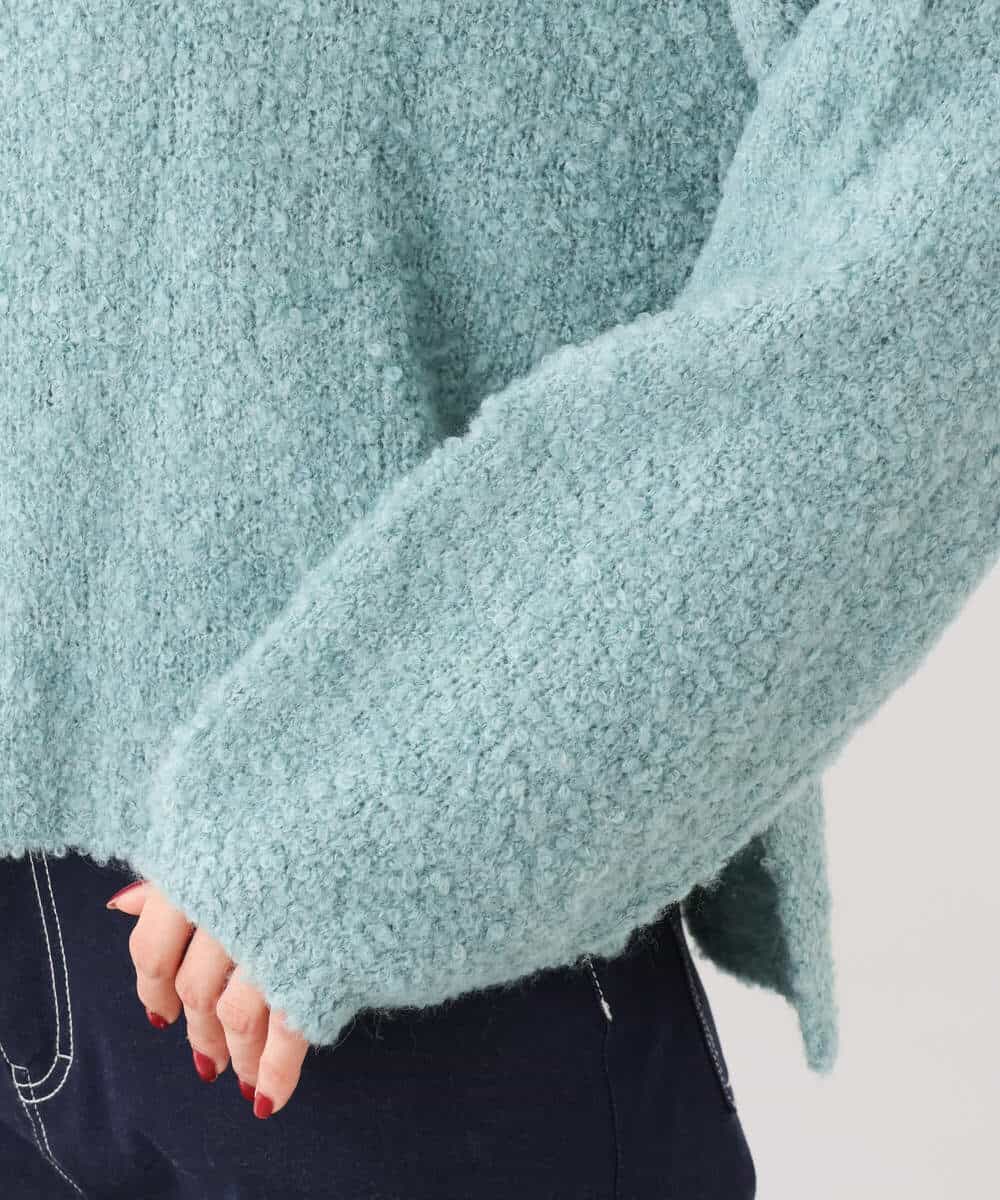FKFAV50150 MK MICHEL KLEIN(MK ミッシェルクラン) ループヤーンボトルネックニット/洗える ミントブルー