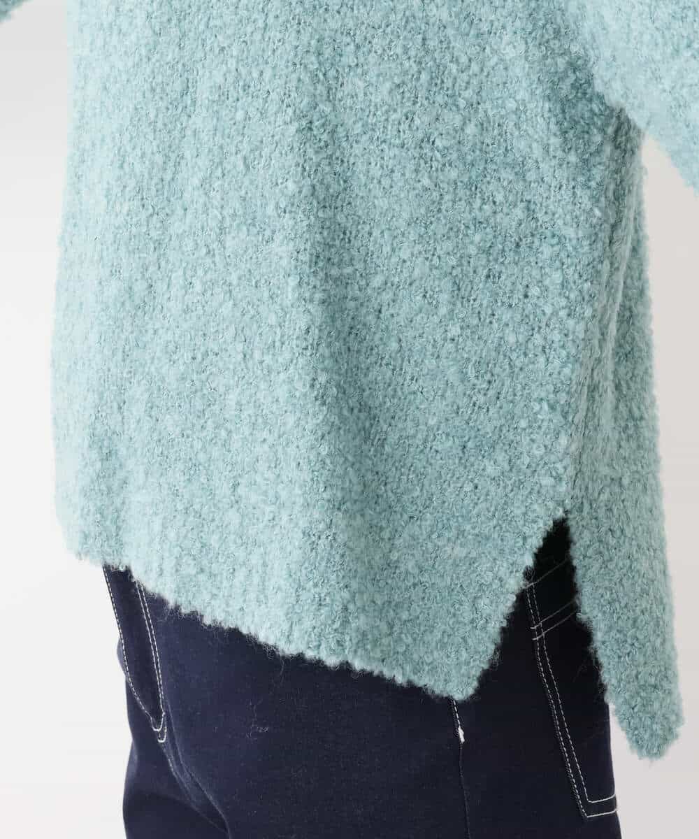 FKFAV50150 MK MICHEL KLEIN(MK ミッシェルクラン) ループヤーンボトルネックニット/洗える ミントブルー