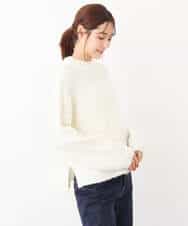 FKFAV50150 MK MICHEL KLEIN(MK ミッシェルクラン) ループヤーンボトルネックニット/洗える ミントブルー