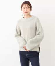 FKFAV50150 MK MICHEL KLEIN(MK ミッシェルクラン) ループヤーンボトルネックニット/洗える ミントブルー