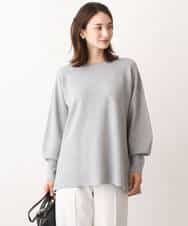 FKFAV51150 MK MICHEL KLEIN(MK ミッシェルクラン) フレアーシルエットラメチュニック丈ニット/洗える グリーン