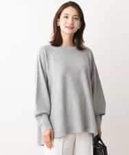 FKFAV51150 MK MICHEL KLEIN(MK ミッシェルクラン) フレアーシルエットラメチュニック丈ニット/洗える グレー