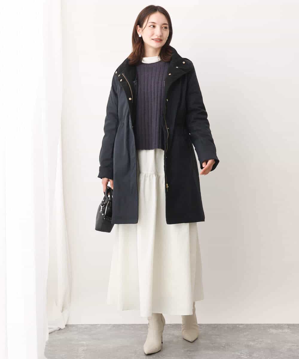 FKFAV53140 MK MICHEL KLEIN(MK ミッシェルクラン) ボタンスリーブショート丈ニット/洗える ブルー