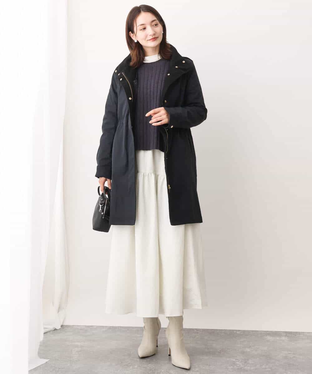 FKFAV53140 MK MICHEL KLEIN(MK ミッシェルクラン) ボタンスリーブショート丈ニット/洗える ブルー